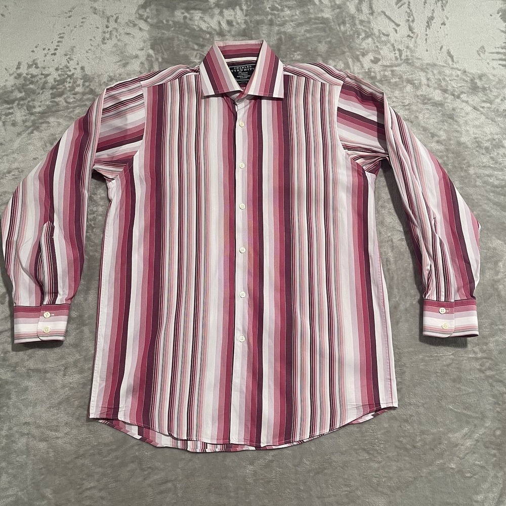 Charles Tyrwhitt Shirt Mens 16/34 Premium Limited Edition Striped London